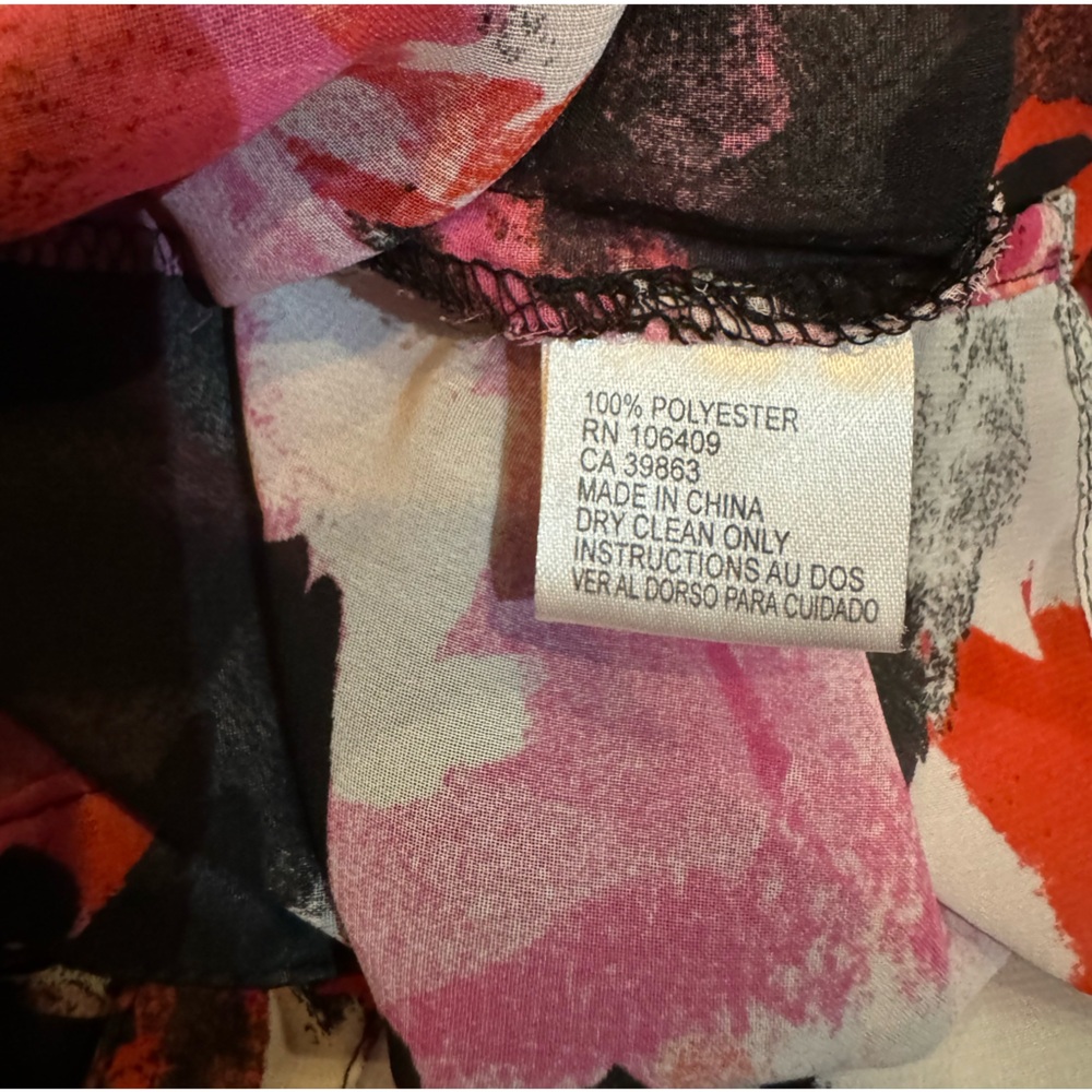 Tahari Multicolor Printed Ruffle Top Sleeveless Size XL - Picture 12 of 14